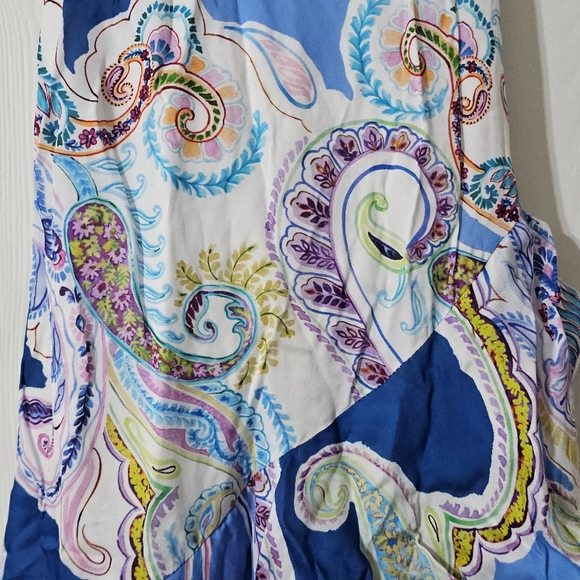 MILLY Edra Summer Paisley Dress in Blue Multi Womens Size 6 - Picture 6 of 6